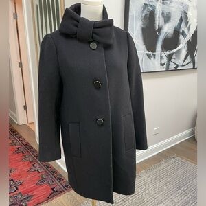 Kate Spade Black Bow Neck Wool Coat - Sz 2